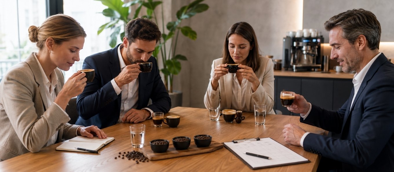 Kaffee-Verkostung im Unternehmen: So organisierst du ein Tasting, das entscheidet